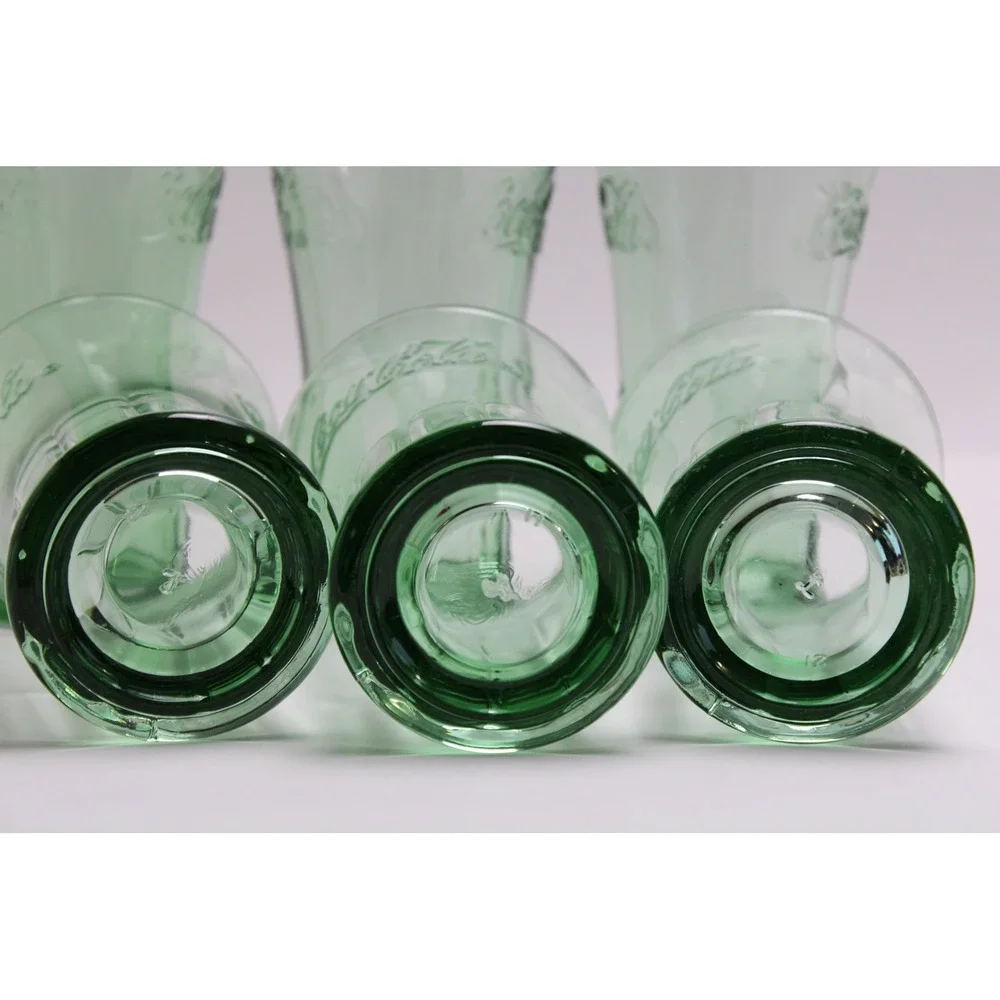 Vintage Coca-Cola Green‎ Glass Tumbler Set 6 Retro Collector Drinkware